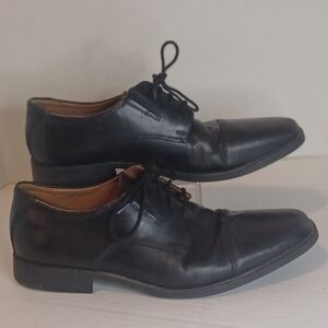 Clarks Collection‎ Men's Cap Toe Oxford Tie Dress Shoes Size 11.5 Leather Black